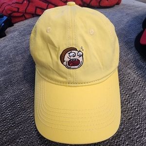 Yellow dad hat with Morty from Rick & Morty